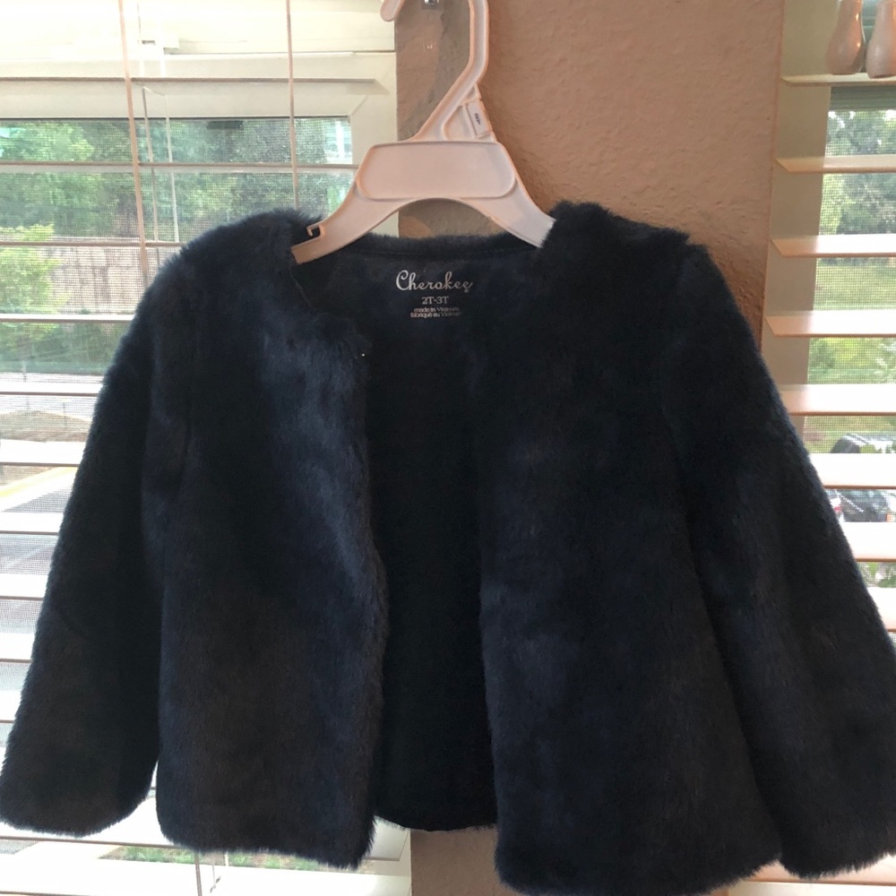 Toddler Navy Blue Faux Fur